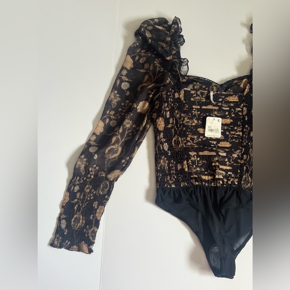 NWT Free People Intimately Free Brunch Date Bodysuit SZ XS 🖤✨ - Picture 10 of 14